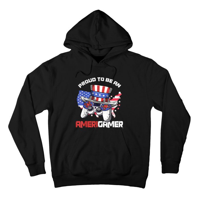 Gamer 4th Of July Gift Funny Controller American Flag Hoodie