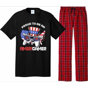 Gamer 4th Of July Gift Funny Controller American Flag Pajama Set