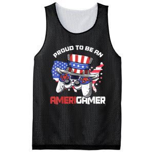 Gamer 4th Of July Gift Funny Controller American Flag Mesh Reversible Basketball Jersey Tank