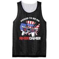 Gamer 4th Of July Gift Funny Controller American Flag Mesh Reversible Basketball Jersey Tank