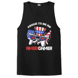 Gamer 4th Of July Gift Funny Controller American Flag PosiCharge Competitor Tank