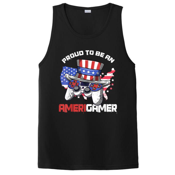 Gamer 4th Of July Gift Funny Controller American Flag PosiCharge Competitor Tank