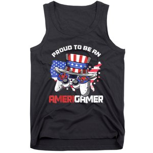 Gamer 4th Of July Gift Funny Controller American Flag Tank Top