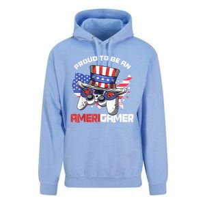 Gamer 4th Of July Gift Funny Controller American Flag Unisex Surf Hoodie