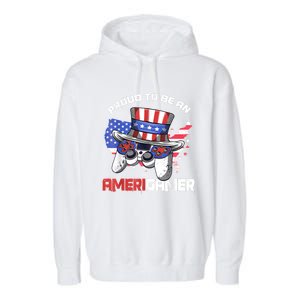 Gamer 4th Of July Gift Funny Controller American Flag Garment-Dyed Fleece Hoodie