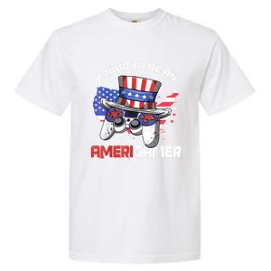 Gamer 4th Of July Gift Funny Controller American Flag Garment-Dyed Heavyweight T-Shirt