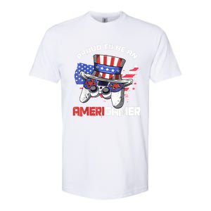 Gamer 4th Of July Gift Funny Controller American Flag Softstyle CVC T-Shirt