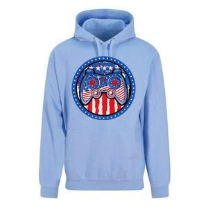 Gamer 4th of July American Flag Video Game Controller Unisex Surf Hoodie