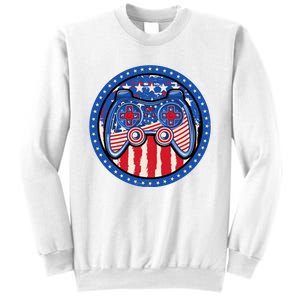 Gamer 4th of July American Flag Video Game Controller Sweatshirt