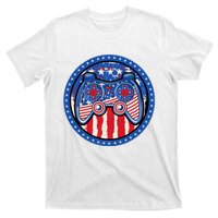 Gamer 4th of July American Flag Video Game Controller T-Shirt