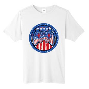 Gamer 4th of July American Flag Video Game Controller Tall Fusion ChromaSoft Performance T-Shirt