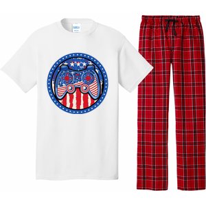 Gamer 4th of July American Flag Video Game Controller Pajama Set