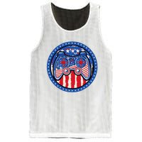 Gamer 4th of July American Flag Video Game Controller Mesh Reversible Basketball Jersey Tank