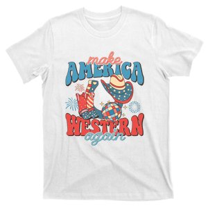 Groovy 4th Of July Make America Western Again Gift T-Shirt