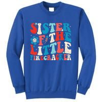 Groovy 4th Of July Birthday Sister Of The Little Firecracker Sweatshirt