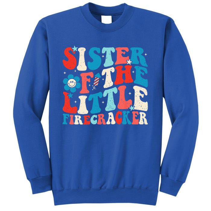 Groovy 4th Of July Birthday Sister Of The Little Firecracker Sweatshirt