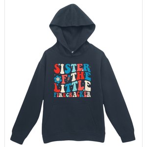 Groovy 4th Of July Birthday Sister Of The Little Firecracker Urban Pullover Hoodie