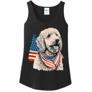 Goldendoodle 4th Of July Patriotic Golden Doodle Dog Ladies Essential Tank