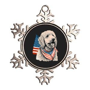 Goldendoodle 4th Of July Patriotic Golden Doodle Dog Metallic Star Ornament