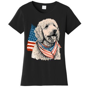 Goldendoodle 4th Of July Patriotic Golden Doodle Dog Women's T-Shirt