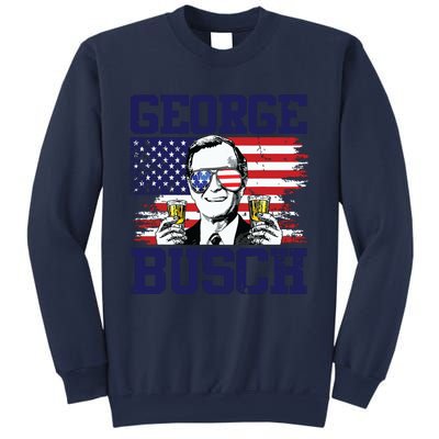 George 43rd President Drinking Beer Party Usa Flag July 4th Sweatshirt