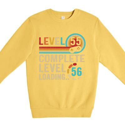 Gamer 55th Birthday Level 55 Complete Level 56 Loading Gift Premium Crewneck Sweatshirt