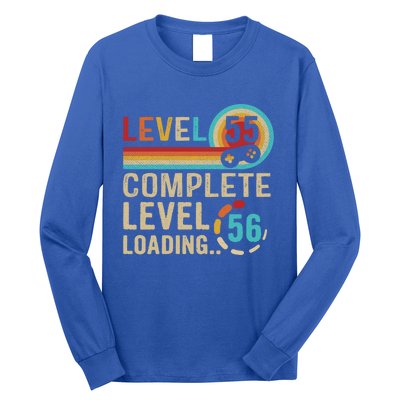 Gamer 55th Birthday Level 55 Complete Level 56 Loading Gift Long Sleeve Shirt