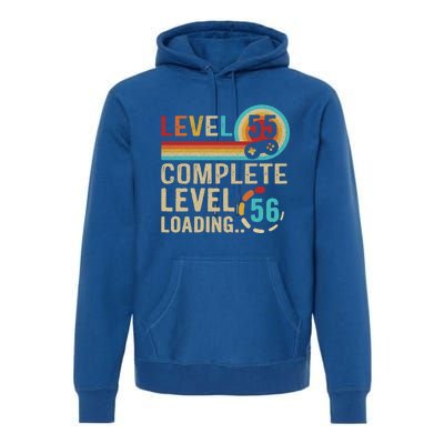 Gamer 55th Birthday Level 55 Complete Level 56 Loading Gift Premium Hoodie