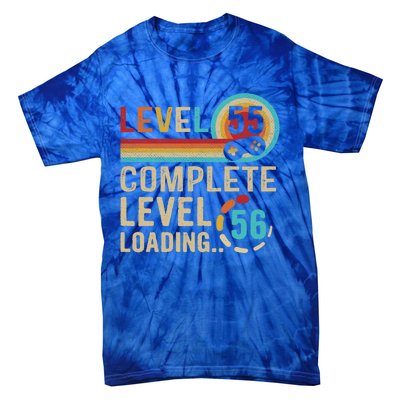 Gamer 55th Birthday Level 55 Complete Level 56 Loading Gift Tie-Dye T-Shirt