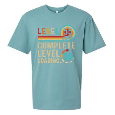 Gamer 55th Birthday Level 55 Complete Level 56 Loading Gift Sueded Cloud Jersey T-Shirt