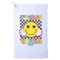 Girl 5th Grade Vibes Smile Face Back To School Fifth Grade Platinum Collection Golf Towel