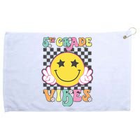 Girl 5th Grade Vibes Smile Face Back To School Fifth Grade Grommeted Golf Towel