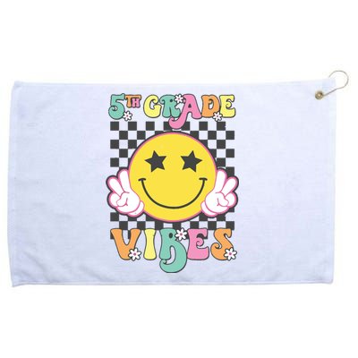 Girl 5th Grade Vibes Smile Face Back To School Fifth Grade Grommeted Golf Towel