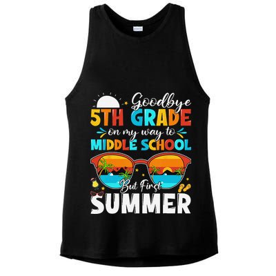 Goodbye 5th Grade Graduation To Middle School Hello Summer Ladies PosiCharge Tri-Blend Wicking Tank