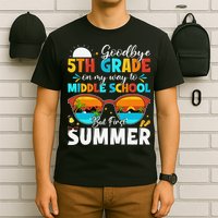 Goodbye 5th Grade Graduation To Middle School Hello Summer T-Shirt
