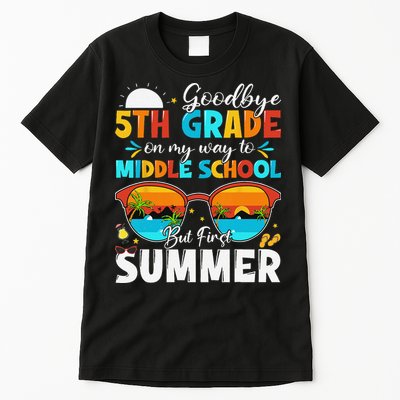Goodbye 5th Grade Graduation To Middle School Hello Summer Tall T-Shirt