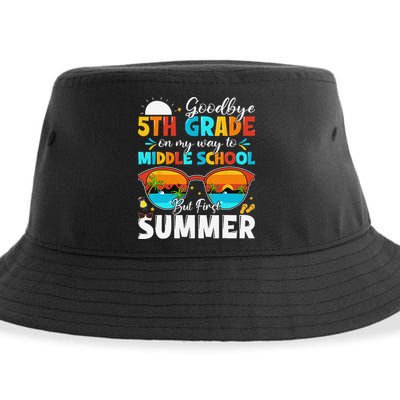 Goodbye 5th Grade Graduation To Middle School Hello Summer Sustainable Bucket Hat