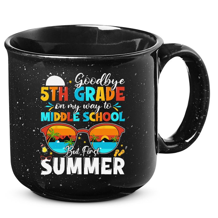 Goodbye 5th Grade Graduation To Middle School Hello Summer 15oz Campfire Ceramic Mug