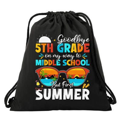 Goodbye 5th Grade Graduation To Middle School Hello Summer Drawstring Bag