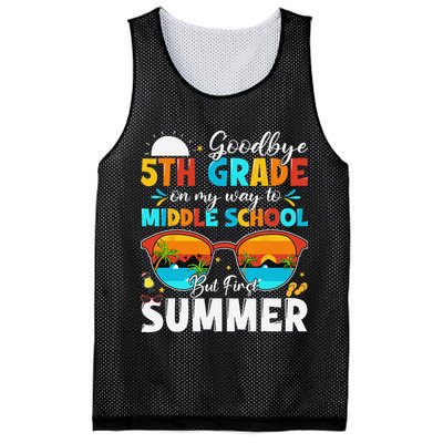 Goodbye 5th Grade Graduation To Middle School Hello Summer Mesh Reversible Basketball Jersey Tank