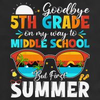 Goodbye 5th Grade Graduation To Middle School Hello Summer Golf Towel