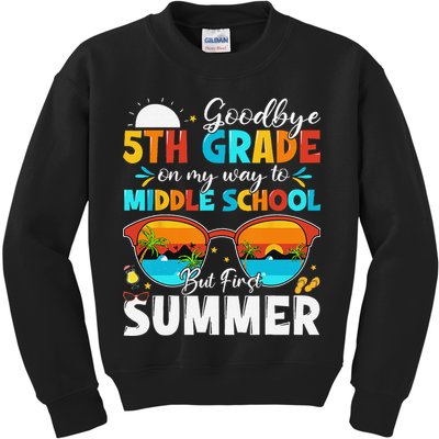 Goodbye 5th Grade Graduation To Middle School Hello Summer Kids Sweatshirt