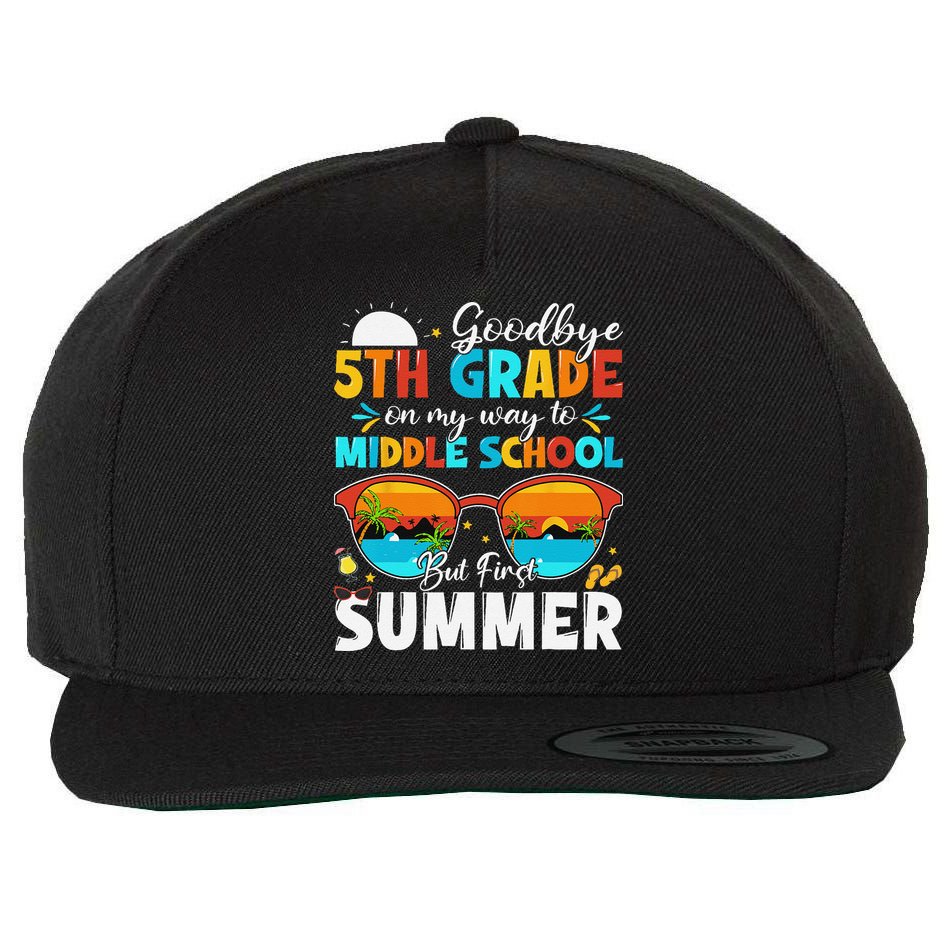 Goodbye 5th Grade Graduation To Middle School Hello Summer Wool Snapback Cap