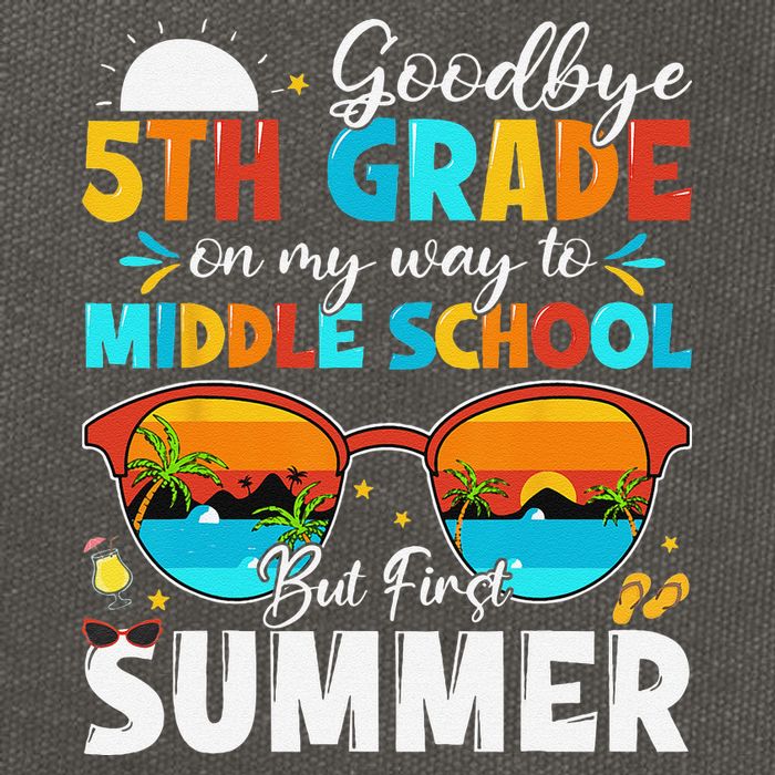 Goodbye 5th Grade Graduation To Middle School Hello Summer Cotton Canvas Backpack