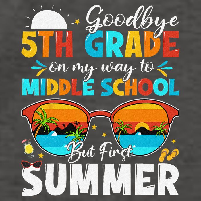 Goodbye 5th Grade Graduation To Middle School Hello Summer Vector Backpack