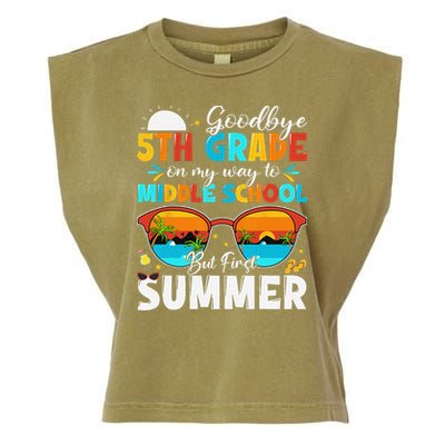 Goodbye 5th Grade Graduation To Middle School Hello Summer Garment-Dyed Women's Muscle Tee