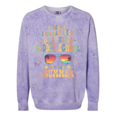 Goodbye 5th Grade Graduation To 6th Grade Hello Summer Colorblast Crewneck Sweatshirt