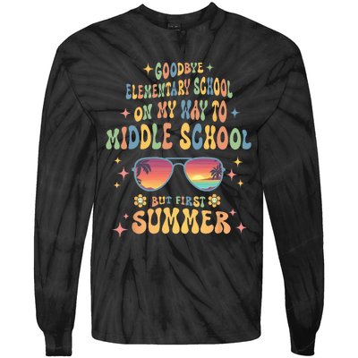 Goodbye 5th Grade Graduation To 6th Grade Hello Summer Tie-Dye Long Sleeve Shirt