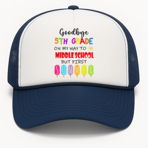 Goodbye 5th Grade Graduation To Middle school Hello Summer Trucker Hat