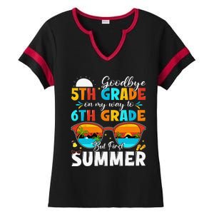 Goodbye 5th Grade Graduation To 6th Grade Hello Summer Ladies Halftime Notch Neck Tee